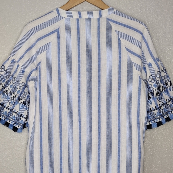 Neiman Marcus Women's Linen Cotton Blend Striped Tunic Dress Size Small - Picture 6 of 16